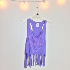 PINK Victoria's Secret 1986 Purple Fringe Tank